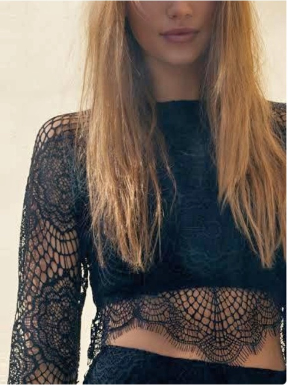 For love and lemons grace lace crop top